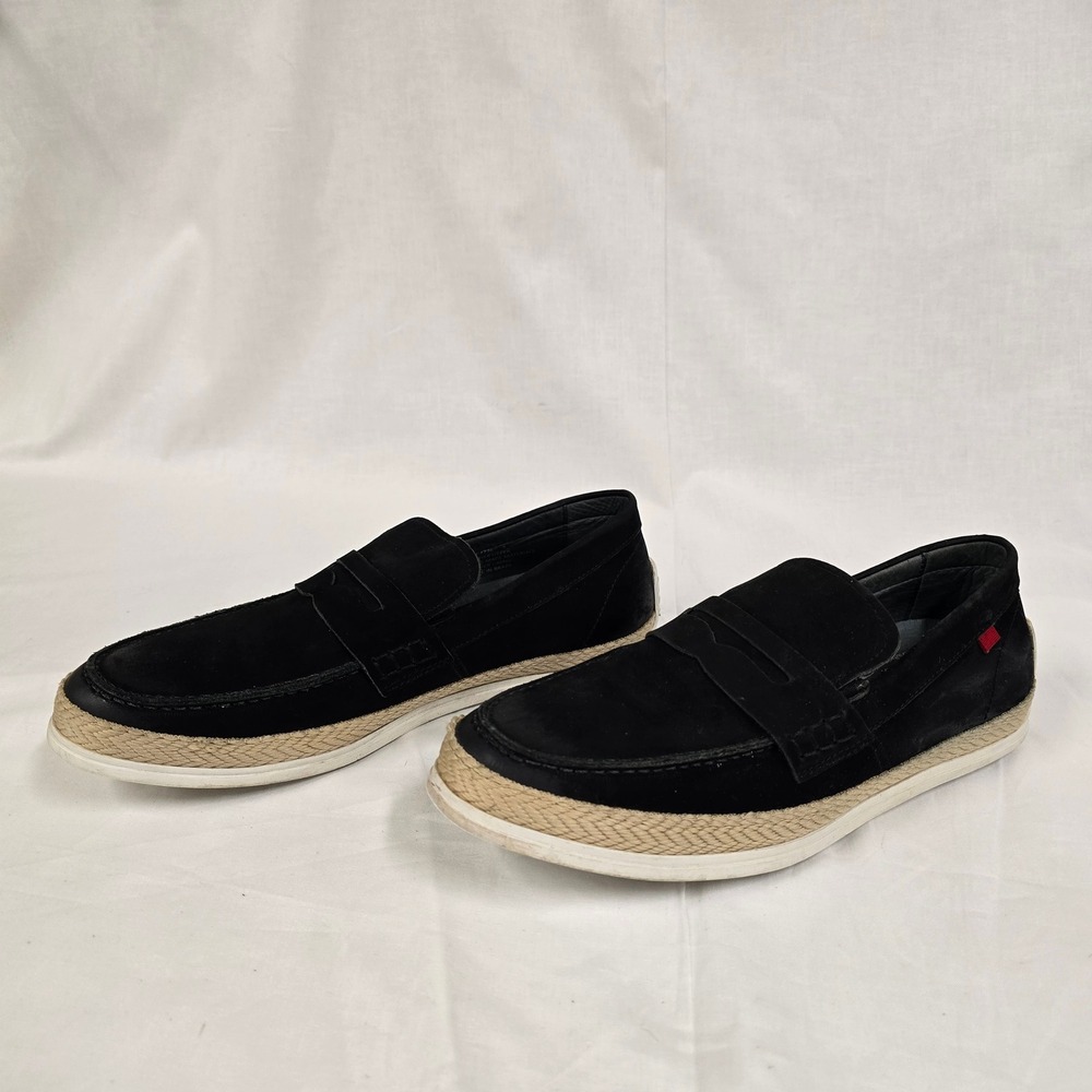 Marc Joseph New York Mens Black‎ Suede Espadrille Penny Loafers Handcrafted